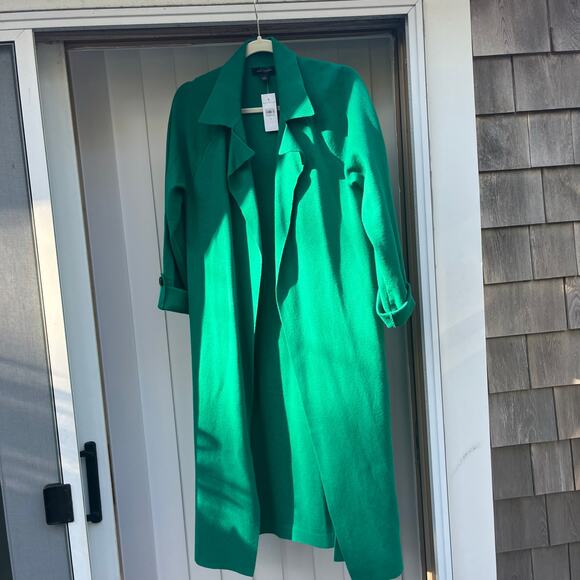 ANNE TAYLOR NWT, Green Open Sweater Jacket, Size Small, LONG - Picture 7 of 7